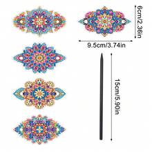 5 件手工钻石画彩色曼陀罗发夹，女士发饰，装饰发夹，女孩生日和节日礼物 - 彩色 - 查看 2