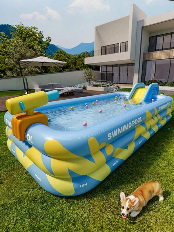 Piscina inflable de 3 capas y gran tamaño, piscina familiar, parque acuático móvil, entretenimiento acuático para exteriores en verano, piscina para fiestas, de material PVC grueso y duradero