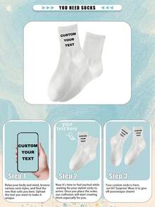 1 Pair Customized Boat Socks, Personalized Photo Face Socks, Custom Printed Image Socks, Couples Photo Socks, Birthday Gift - White - View 3