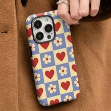 Funda de Teléfono 2 en 1 con Diseño Floral de Corazón Rojo - Estructura de Doble Capa Resistente Proporciona Mejor Protección, Duradera y a Prueba de Golpes - Compatible con iPhone 16, 15, 14, 13, 12, 11, Plus, Pro, Max, Regalo Ideal de Cumpleaños y Año Nuevo para Amigos, Familia y Seres Queridos - Colores mixtos - Ver 7