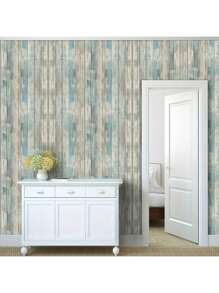 1 rollo de papel tapiz autoadhesivo de grano de madera azul - papel tapiz de vinilo removible y autoadhesivo, conveniente para decoración del hogar, fondo de TV, gabinetes, cómodas, papel tapiz decorativo, adhesivos de pared, decoración de habitación