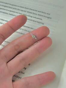 1pc S925 Silver Plated 14K Gold Olive Green Zirconia Adjustable Soft Ring For Women, Hypoallergenic Niche Design Midi Ring - Yellow Gold - View 5