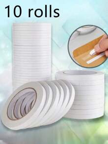 1-10 卷迷你高端双面工艺胶带，多尺寸强力双面胶带，双面安装胶带，强力耐用粘合剂，适用于办公室、学校、DIY 工艺品、剪贴簿、艺术、卡片制作、礼品包装 - 防水纸胶带适用于 DIY 气球装饰、DIY 照片剪贴簿胶带、礼品包装