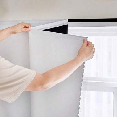 1pc 100% Blackout Window Curtain, Self-Adhesive Temporary Curtain Easy To Install, Suitable For Bedroom, Kitchen Windows