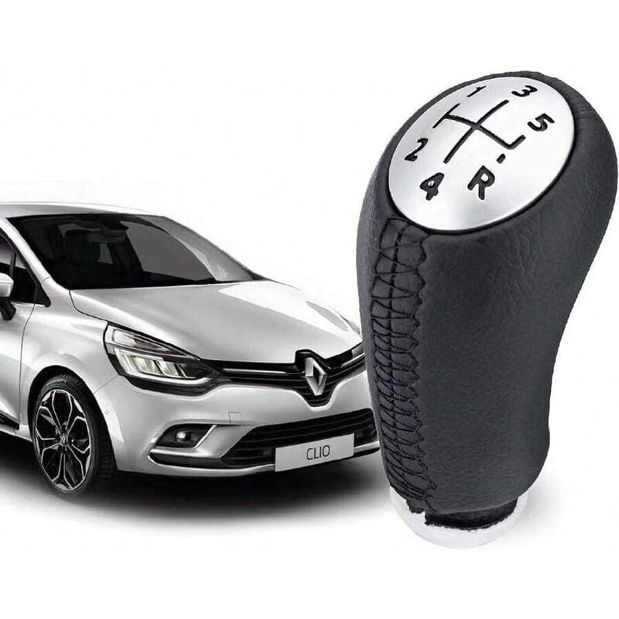 Clio 3 Gang Switch Knob - Leather - 5-Speed Gear Lever Suitable For Laguna / Megane 2 / Clio 4 / Scenic / Kangoo