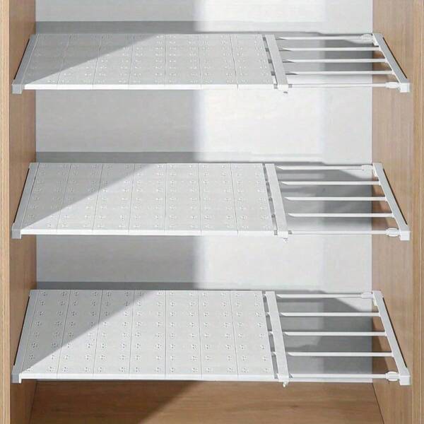 3 pièces/1 set de séparateurs de rangement réglables - sans perçage - boîte de rangement télescopique économe en espace - parfait pour les placards, les chambres, les organisateurs de garde-robe, cloisons rétractables économes en espace (trois forment un set)