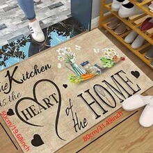 1pc, Trang trí nhà cửa, Nhà bếp là trái tim của ngôi nhà, Họa tiết trừu tượng, Thảm bếp chống trượt bằng đất sét diatomite, Thảm, Thảm trải sàn, Hình chữ nhật in 3D, Thích hợp cho phòng khách, phòng ngủ, hành lang, phòng tắm, phòng giặt - Thảm polyester, Thích hợp cho trang trí nhà cửa trong nhà và ngoài trời - Nhiều màu - Xem 20