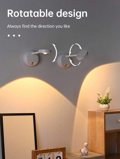 Motion Sensor Spotlight Remote Control, USB Rechargeable Acrylic Lampshade, Plastic Semi Recessed Detachable Spotlight, Battery Powered (1200mAh Lithium Battery), Infrared Sensor, Adjustable Brightness Timer, Wand Mounted Artwork Lighting view 5