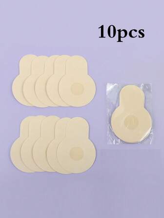 10pcs Disposable Non-Woven Fabric Nipple Covers, Ultra-Thin Breathable Invisible Pasties For Women, Comfortable Lingerie Accessory For Dresses, Swimwear, Daily Casual, Parties, Photoshoots, Performances, Ideal For Summer
