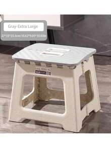 1pc Thick Plastic Foldable Stool, Portable Mini Outdoor Adult Chair, Fishing Bench With Handle - Multicolor - View 14