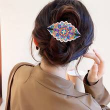 5 件手工钻石画彩色曼陀罗发夹，女士发饰，装饰发夹，女孩生日和节日礼物 - 彩色 - 查看 6