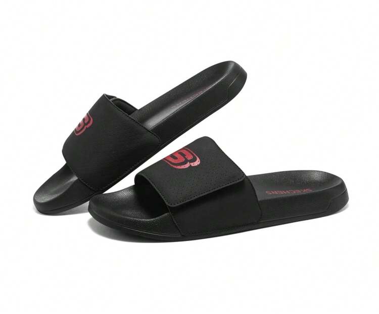 Skechers 男士简约透气缓震轻便休闲运动拖鞋，春夏季 - 黑色 - 查看 2
