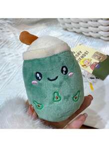1个可爱毛绒水果奶茶杯玩偶 - 可爱的毛绒玩偶、包包挂饰和钱包装饰品