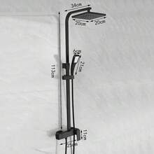 Shower System With Thermostat Shower Fitting Rain Shower Shower Shower Column Shower Set - 黑色 - 查看 4