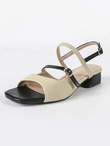 春夏女士高跟凉鞋，休闲户外无后跟凉鞋，时尚休闲粗跟平底鞋，通勤凉鞋，沙滩拖鞋 - 彩色 - 查看 8