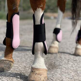 RIDE NOW Set Of 4 Horse Sports Boots, Open Front/Fetlock Boot For Horse, PU Neoprene Horse Leg Protective Boots, Horse Splint Boots Leg Protection And Support For Training, Racing, Riding, Jumping, Available In Small, Medium And Large Sizes