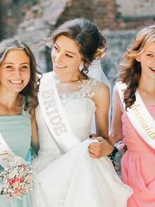 Bachelorette Sash White Bride Sash With Pearls And Rhinestones Pearl Bride Sashs For Bachelorette Party Decorations Bridal Shower Gift Wedding Parties Decorations Bridesmaid Parties Favors - White - View 4
