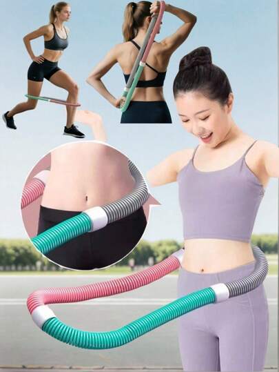 Weighted Soft Spring Exercise Hoop – 3.3lb(1500g) Foldable Fitness Hoop, Waist-Friendly Design, Portable Slimming Exercise Equipment For Home And Travel, Gym, Pilates, Yoga