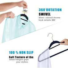 100/60/20/10/5 Packungen Premium Samtkleiderbügel mit Krawattenhalter - rutschfeste und belastbare Kleiderbügel (42cm), 360° drehbare Haken für Jacken, Hoodies, Pullover - platzsparende Samt-Anzugbügel