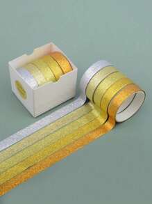 5 Stücke Washi Klebeband mit metallisch Design