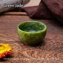 1 件天然水晶玉碗和杯子 - 花椰菜玉消磁碗，灵气疗愈石英杯，适合家居装饰圣诞礼物 - 小碗 - 查看 13