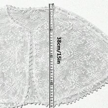 一件优雅的波西米亚风亮片珍珠雪纺披肩，用途广泛，适合婚礼、派对、日常穿着。 - 米色 - 查看 3