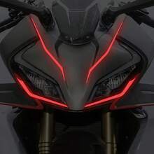 4pcs/Set Motorcycle Reflective Strip Stickers For Cars, Motorcycles, Helmets, Bicycles, Exterior Decoration Stickers, Night Driving Safety Warning Reflective Signs, DIY Vinyl Self-Adhesive Fashionable Line Pattern Stickers, Gifts - one-size - View 6