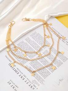 Star Waist Chain, Fashion Gold-Color Waist Chain, Street-Style Pant Chain Accessory - one-size - View 6