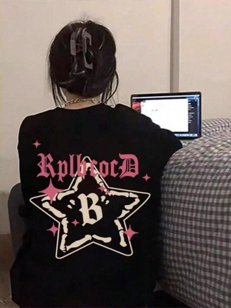 Women T-Shirts - 黑色 - 查看 1