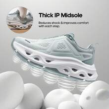 Women Fashion Sneakers Midsole Anti-Slip Comfortable Causal Walking Running Tennis Athletic Gym Workout Shoes With 3M Reflective Strips - Màu xanh Bạc hà - Xem 2