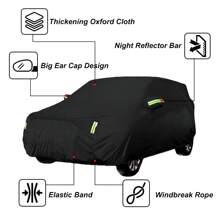 Cubierta para coche de 190T, diseño con cremallera negra, cubre universal para SUV que bloquea los rayos UV, para todo tipo de clima