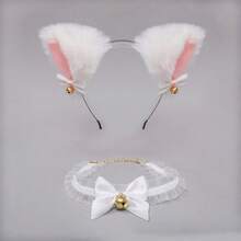 1/2 piezas Diadema con orejas de gato, Pasador de pelo con campana, Pasador de pelo con forma de conejo, Tocado de Año Nuevo, Accesorios para el cabello de San Valentín, Collar de encaje con campana, Romántico, Sexy, Lindo, Joyería minimalista, Adecuado para San Valentín, Cumpleaños, Fiesta, Cita, Agrega ambiente