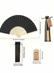 Set de 3/15/30 piezas de abanicos plegables de madera rosa con bolsa de regalo y tarjeta de agradecimiento. Abanicos plegables de bambú para la novia, damas de honor, decoraciones de bodas y fiestas, accesorios de verano perfectos para mujeres.