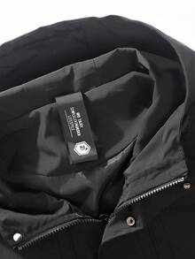 Men Plus Size Long Sleeve Hooded Jacket, Casual Fashion Camo Print Workwear Jacket, Suitable For Autumn And Winter - Black - View 3