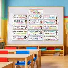 Lachilly 16PCS Growth Mindset Poster Kids English Early Educational Learning Tool Children Preschool Inspirational Quotes Positive Affirmations To Encourage Learning Boost Confidence Develop A Growth Mindset Poster Perfect Classroom Or Home Decor - Multicolor - View 13