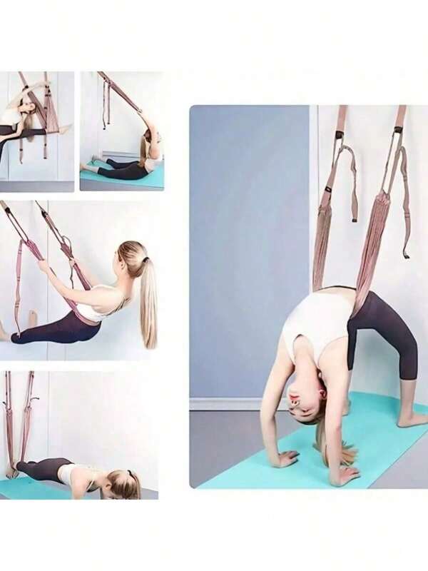 1 Stück Multifunktions Aerial Yoga Schaukel Set, Hängematten Yoga Gurtsystem, Inversions-Ausrüstung ohne Installation, 2x verlängerbare Gurtsätze, hilft beim Handstand, Rückwärtsneigung, Spagat, Flexibilitätstraining