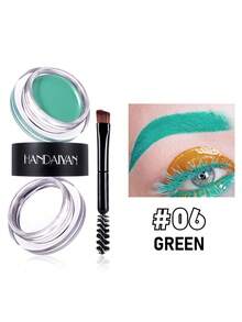 HANDAIYAN 防水持久二合一眉膏，易于涂抹，打造清晰自然的眉毛，具有 3D 立体凝胶 + 眉膏双重效果，适合日常化妆、约会、户外活动、游泳、健身、野餐和露营，配有眉刷，有多种颜色可供选择，万圣节 - 彩色 - 查看 14