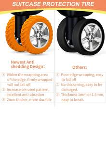 12Pcs Thicken Texture Silicone Wheels Protector For Luggage Reduce Noise Travel Luggage Wheels Cover Luggage Accessories Travel Essentials Travel Accessories Vacation Summer Holiday Back To School Bag For School School Accessories School Stuff - Multicolor - View 2