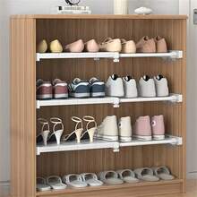 Mensola regolabile in tensione per mobiletto - Organizer salvaspazio estensibile, in plastica resistente con appendimento sopra porta e design estraibile | Unità di scaffalatura per armadio, dispensa, bagno, organizzatore per dormitorio universitario