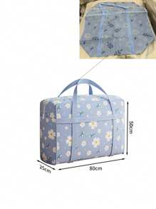 Verstärkter Quiltaufbewahrungssack mit großer Kapazität und Blumenmuster, wasserdicht, Haushalts-Umzugs-Organizer-Tasche für Kleidung, Bettwäsche, Gepäck