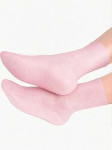 1 Paar Fußmaske mit ätherischen Ölen, aufhellend & feuchtigkeitsspendend für trockene, rissige Füße; Gel Fersen- & Beinwärmer für Fußhydratation - Pink - Übersicht 13