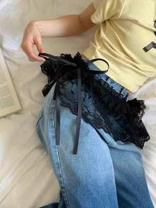 1 件系带荷叶边短款腰部配饰，可搭配牛仔裤、裙子、连帽衫、紧身裤、围裙 - 彩色 - 查看 15