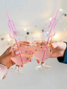 10/20/30/50pcs Bachelorette Party Decorative Straws Cartoon Art Shape Plastic Straws Reusable Plastic Drinking Straws Sweet Wedding Party Straws Ideal For Festive Parties, Jazzing Up The Breakfast Milk Or Juice Christmas Gifts,School Supplies