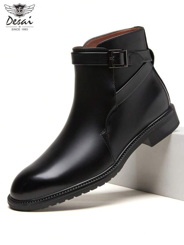 DESAI 1 paire de bottes Chelsea vintage pour hommes, chaussures casual à enfiler pour gentlemen, bottes courtes de style anglais fabriquées à la main, mode polyvalente à porter en toute saison