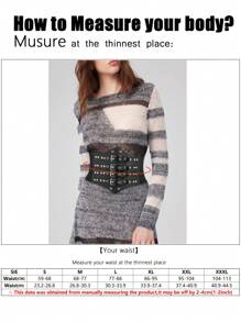 1pc Women's Black Street Style Wrap Waist Elastic Waistband, Suitable For Halloween Party, Gathering Or Daily Commute Outfit