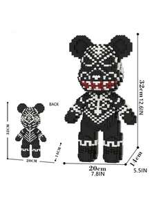 3680 件 DIY 迷你积木模型，组装拼图，恶魔熊系列，优质材料，含砖锤，创意玩具，缓解压力，适合作为情人节、生日、节日、圣诞节礼物