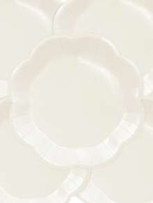 10pcs/20pcs/50pcs Ivory Scalloped Paper Plates Party Supplies Cream Paper Party Decorative Plates Table Decorations For Cake Dessert Dinner Babe Shower Wedding Birthday Party Supplies