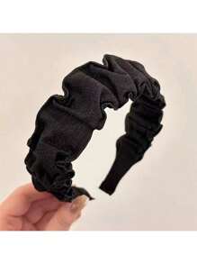 1 stuk Koreaanse vintage denim hoofdband, brede effen haaraccessoires met brede rand voor dames, haarband, haarringen