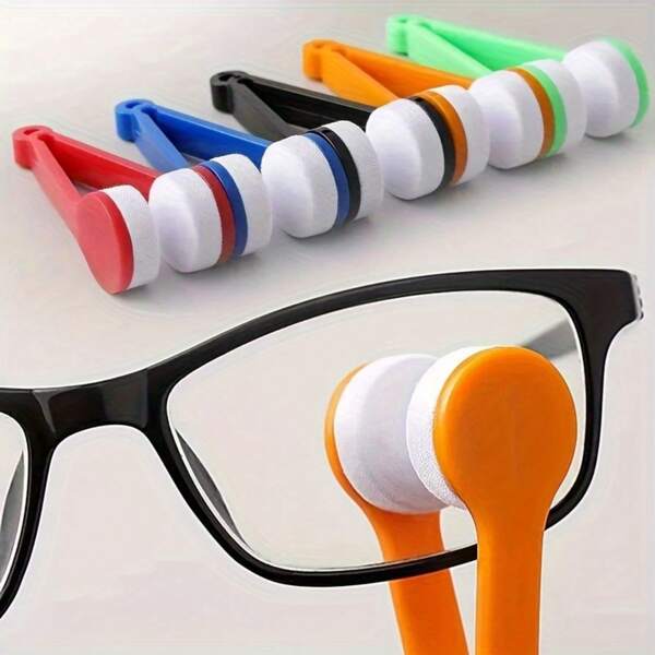 Paño portátil creativo para limpiar gafas, sin rayas. Kit de limpieza de gafas portátil y de viaje: incluye un paño de fibra ultrafina y un cepillo de doble cara para mantener las gafas impecables en cualquier momento y lugar. Este kit de limpieza de gafas portátil incluye un paño de fibra ultrafina y un cepillo de doble cara.