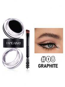 HANDAIYAN 防水持久二合一眉膏，易于涂抹，打造清晰自然的眉毛，具有 3D 立体凝胶 + 眉膏双重效果，适合日常化妆、约会、户外活动、游泳、健身、野餐和露营，配有眉刷，有多种颜色可供选择，万圣节 - 彩色 - 查看 20